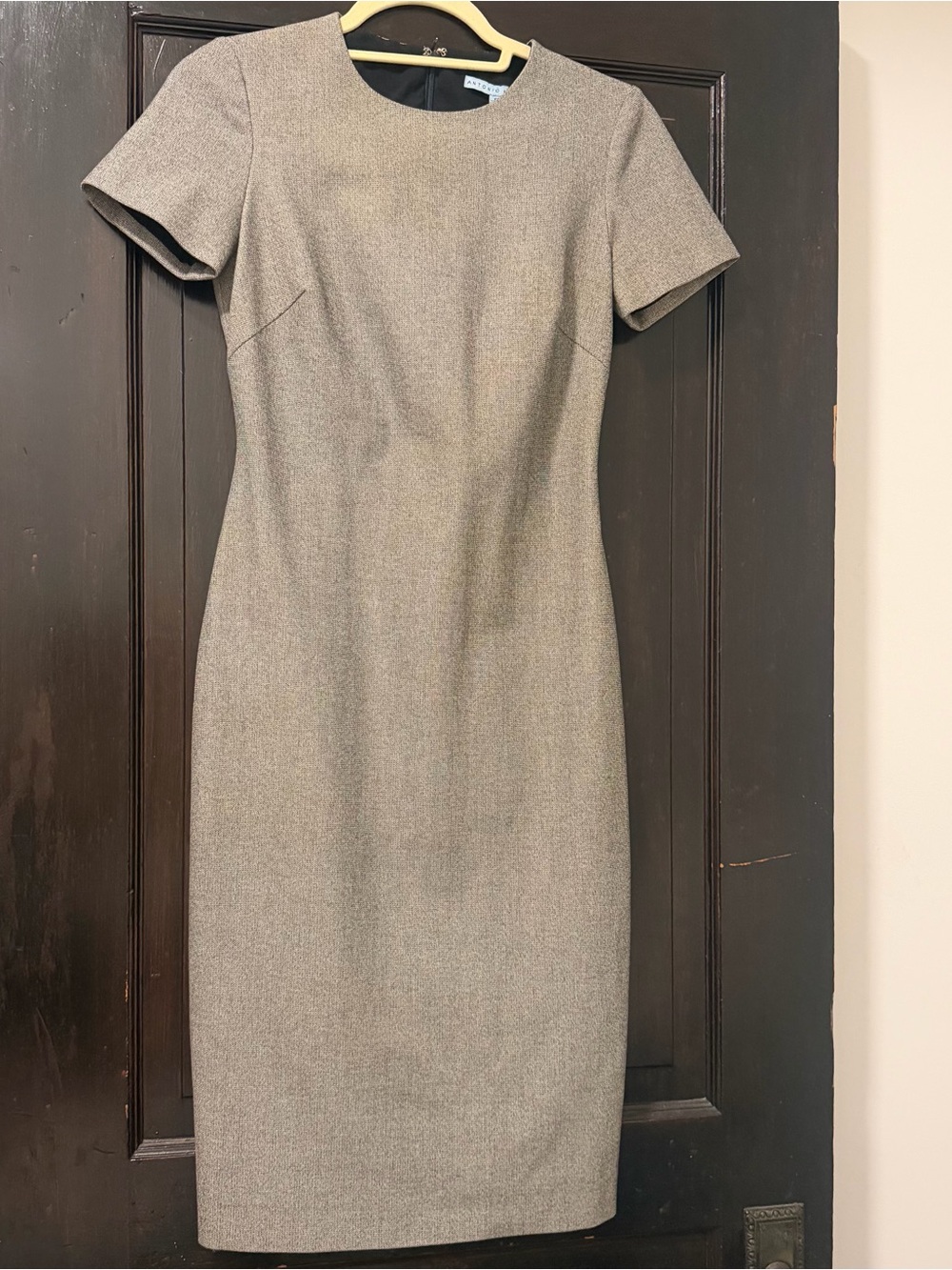 ANTONIO MELANI Heather Gray Short-Sleeve Professional Dress